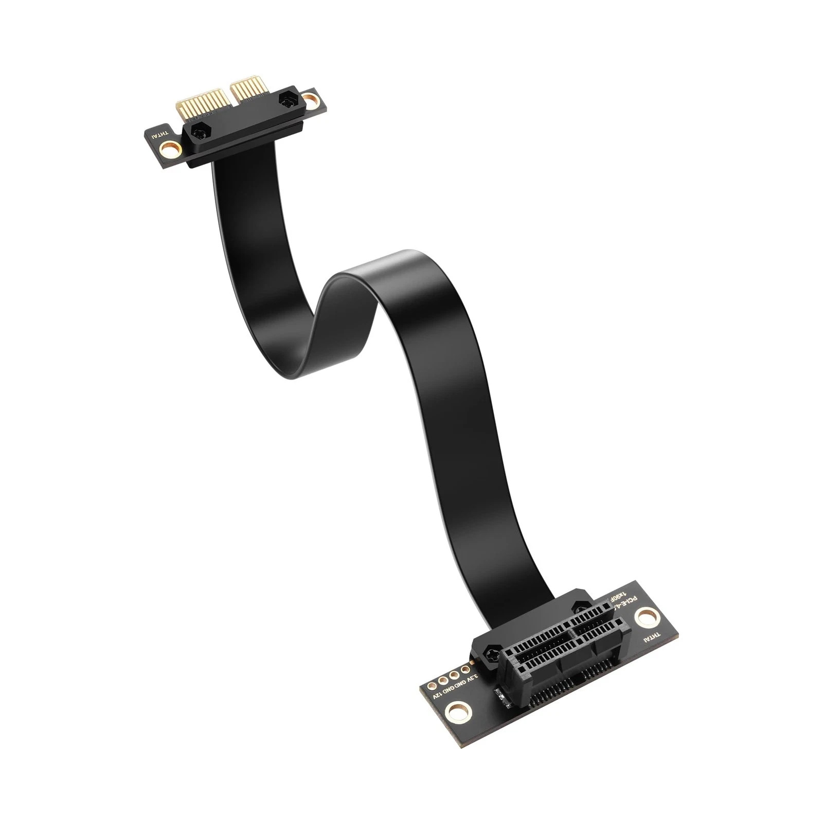 PCIe 4.0 X1 Extension Cable 90 Degree PCI-E 1X Male to Female Riser Cable (30CM)