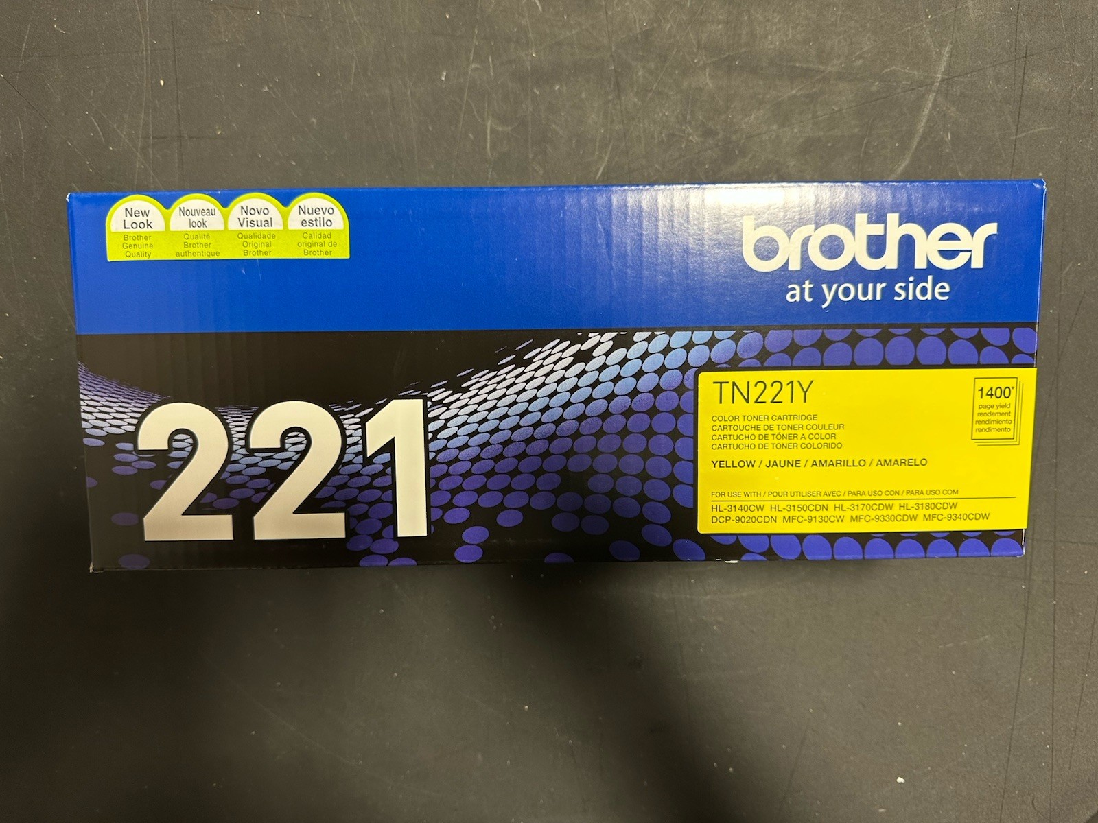 GENUINE Brother TN221Y 1400 Page-Yield TN221Y Toner - Yellow New Sealed