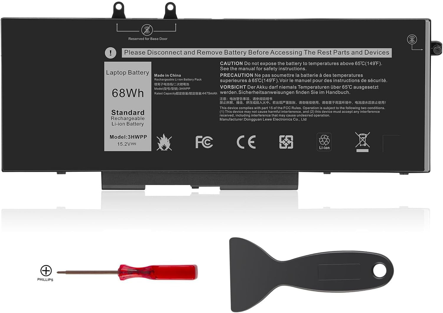3HWPP Laptop Battery Replacement for Dell Latitude 5401 5410 5411 5501 5510 5511