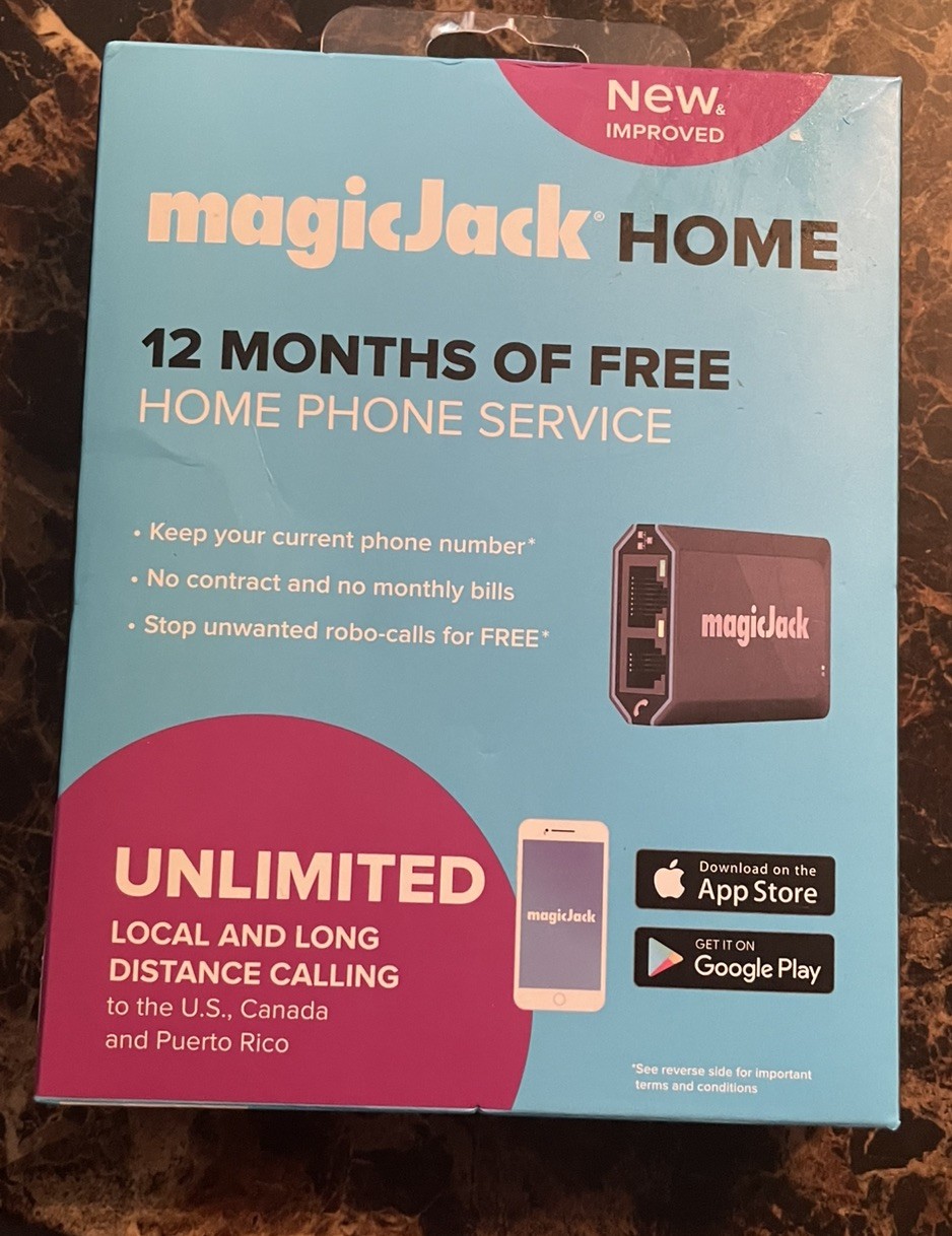 magicJack Home VOIP Adapter - Unlimited US & Canada Calls - Brand New Open Box