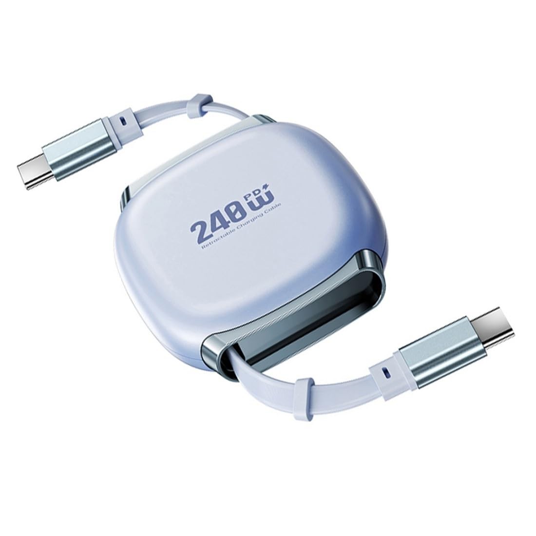 chenyang USB C Retractable Charging Cable, 4 Fixed Lengths 2.0 Type Blue