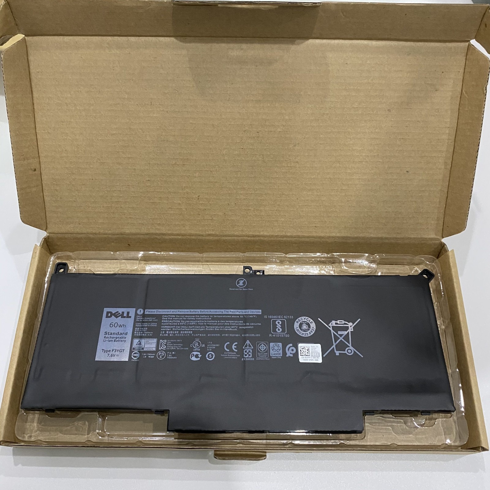 60Wh F3YGT Battery Genuine Dell Latitude 7280 7480 7380 7290 7490 7390