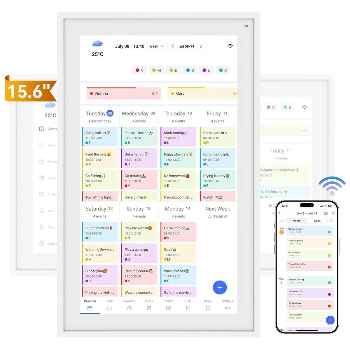 TABWEE P15 Digital Calendar 15.6in Electronic calendar&Chore Chart Touchscreen