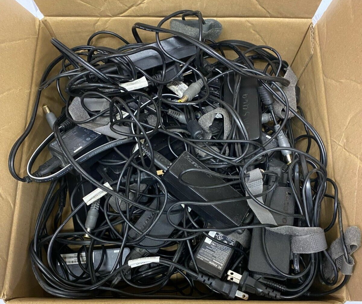 Used Lot of 17 Lenovo Mixed Model AC Charger Power Adapters 65W 20V Round Tip