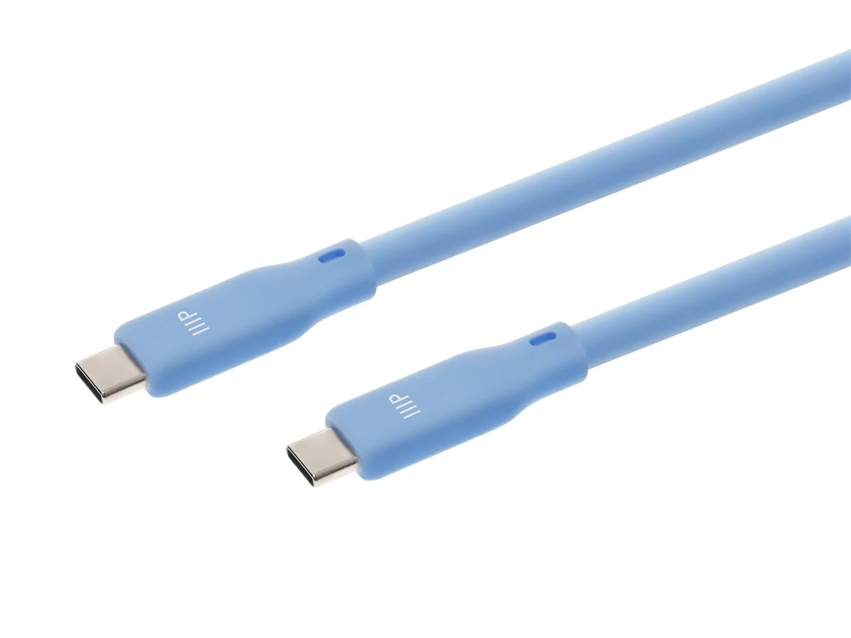 Monoprice USB4 Gen 2 Silicone Cable 6ft Blue