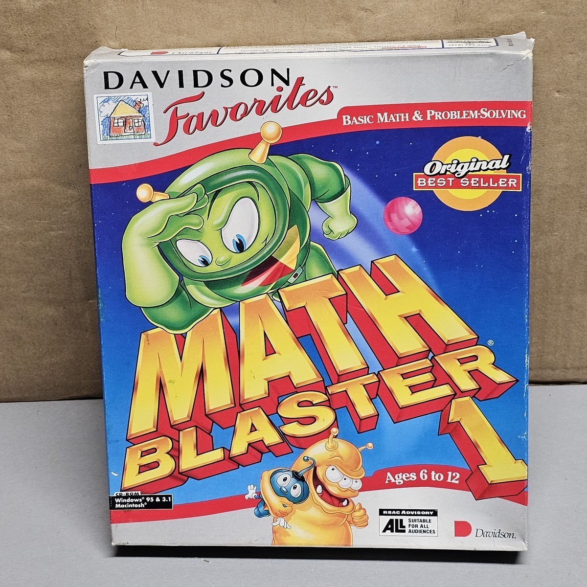 Davidson Math Blaster 1 Educational PC Game CD-ROM Big Box Ages 6–12