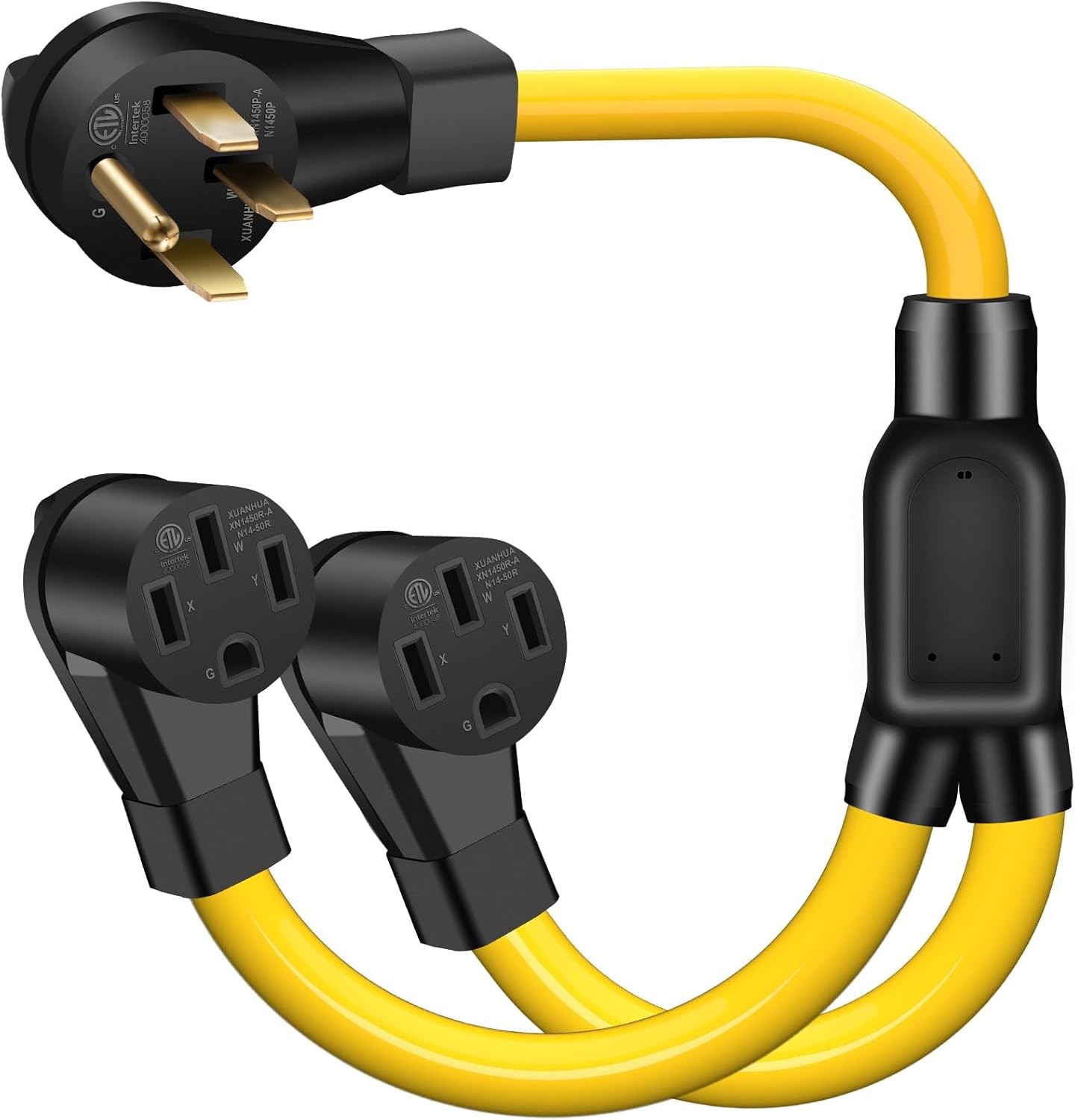 50 AMP Y Splitter Adapter Cord for RV and EV, 4 Prong 250V, NEMA 14-50P to...