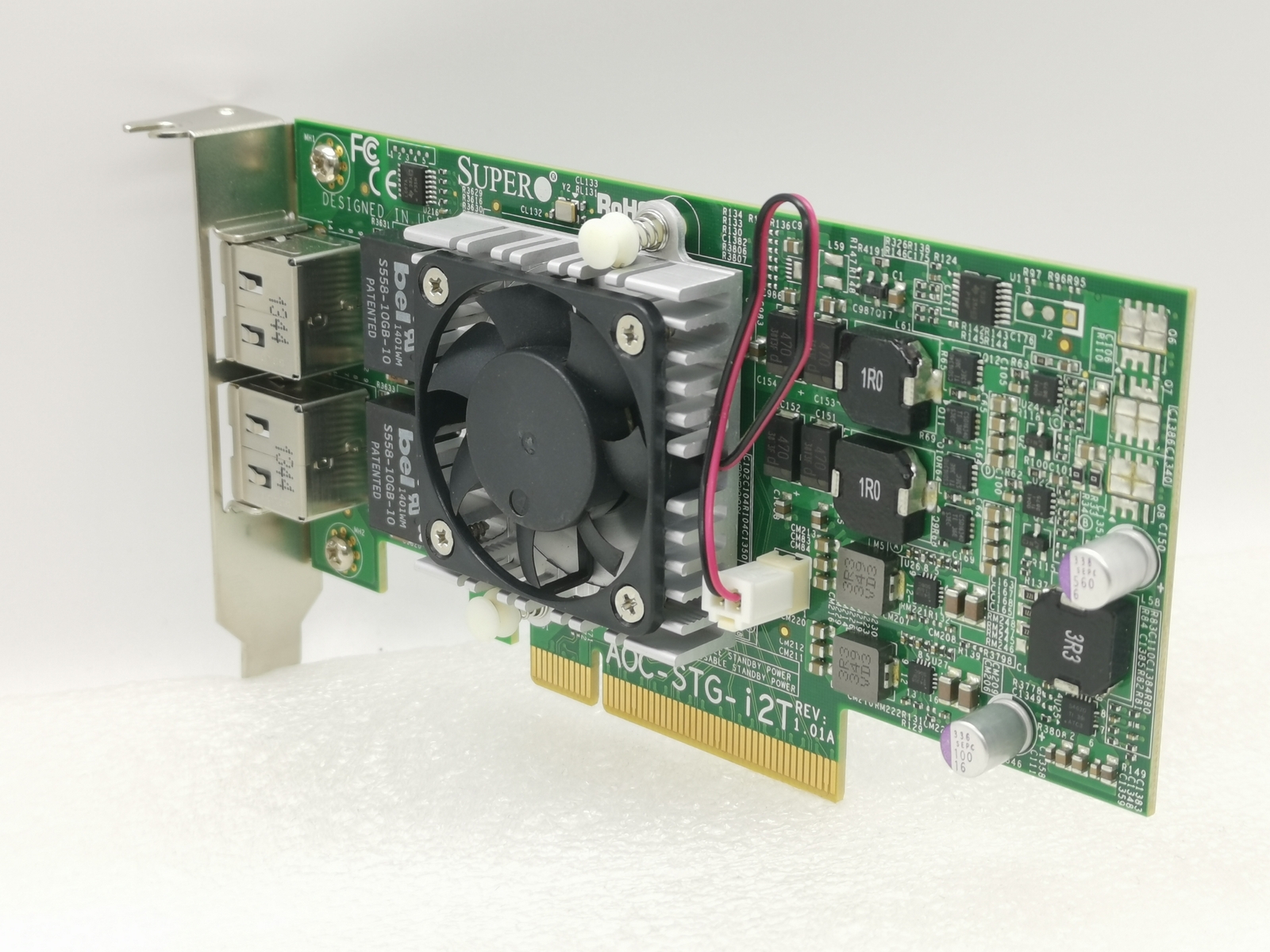 Low bracket SuperMicro AOC-STG-I2T X540-AT2 2-port 10GbE Adapter network card