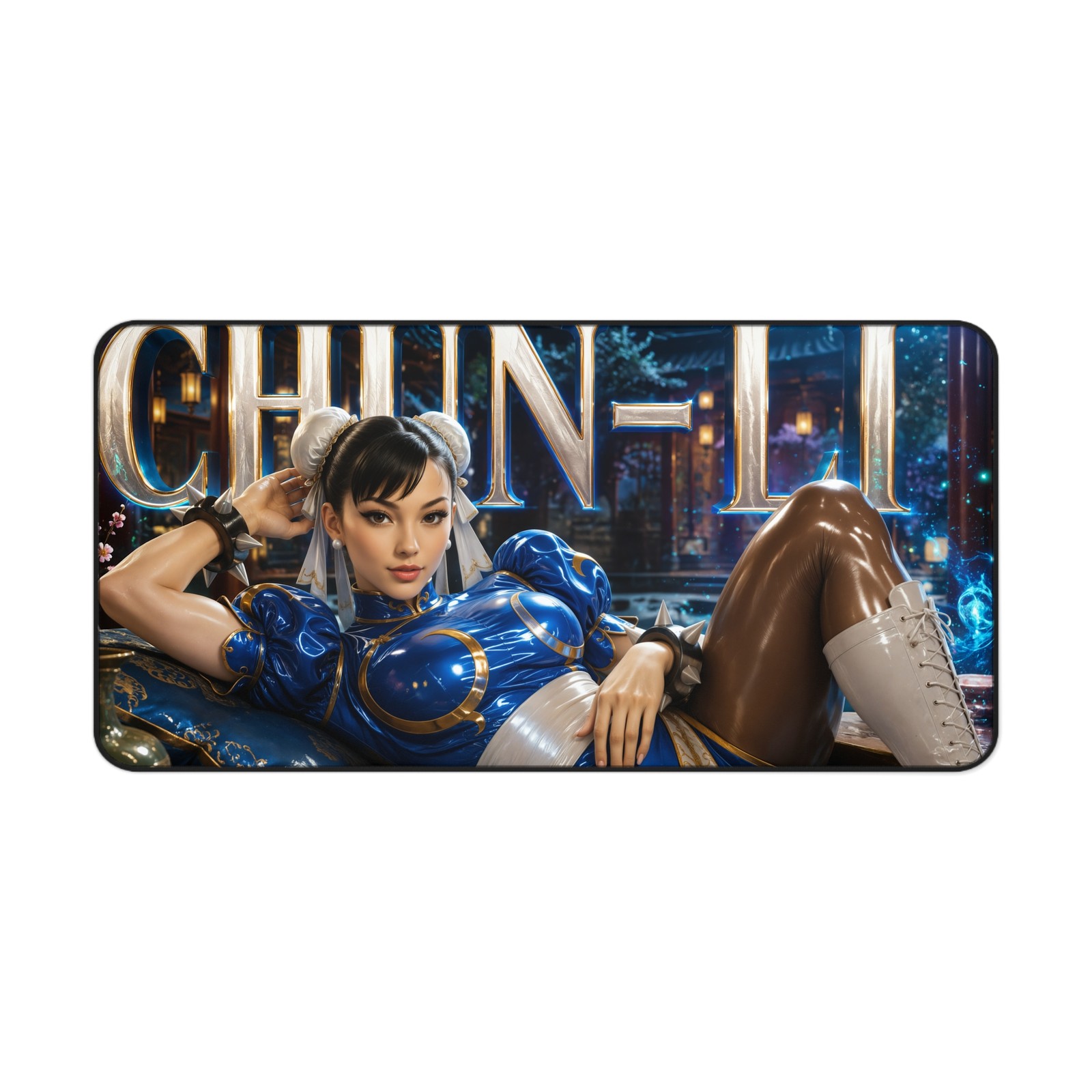 Neoprene Desk Mat Featuring Chun-Li, Mouse Pad and Workstation Accessory