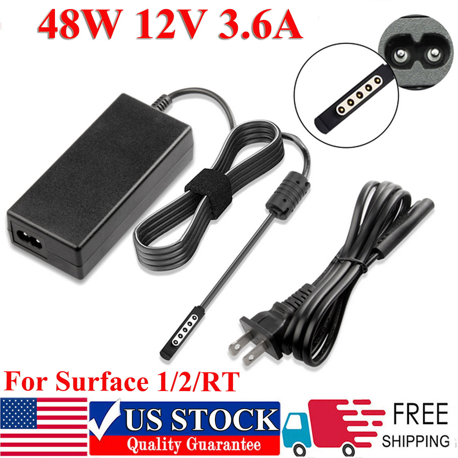 48W 12V 3.6A Power Adapter Charger for Microsoft Surface Pro 2 Tablet 1536 US FA