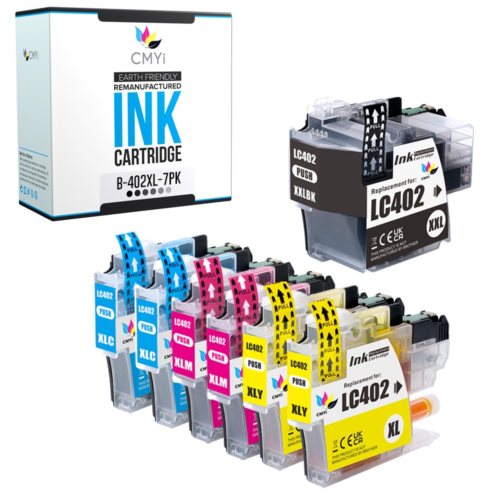 7-Pack Compatible CMYi LC402XL Ink Cartridges Combo fits Brother MFC-J6540DW
