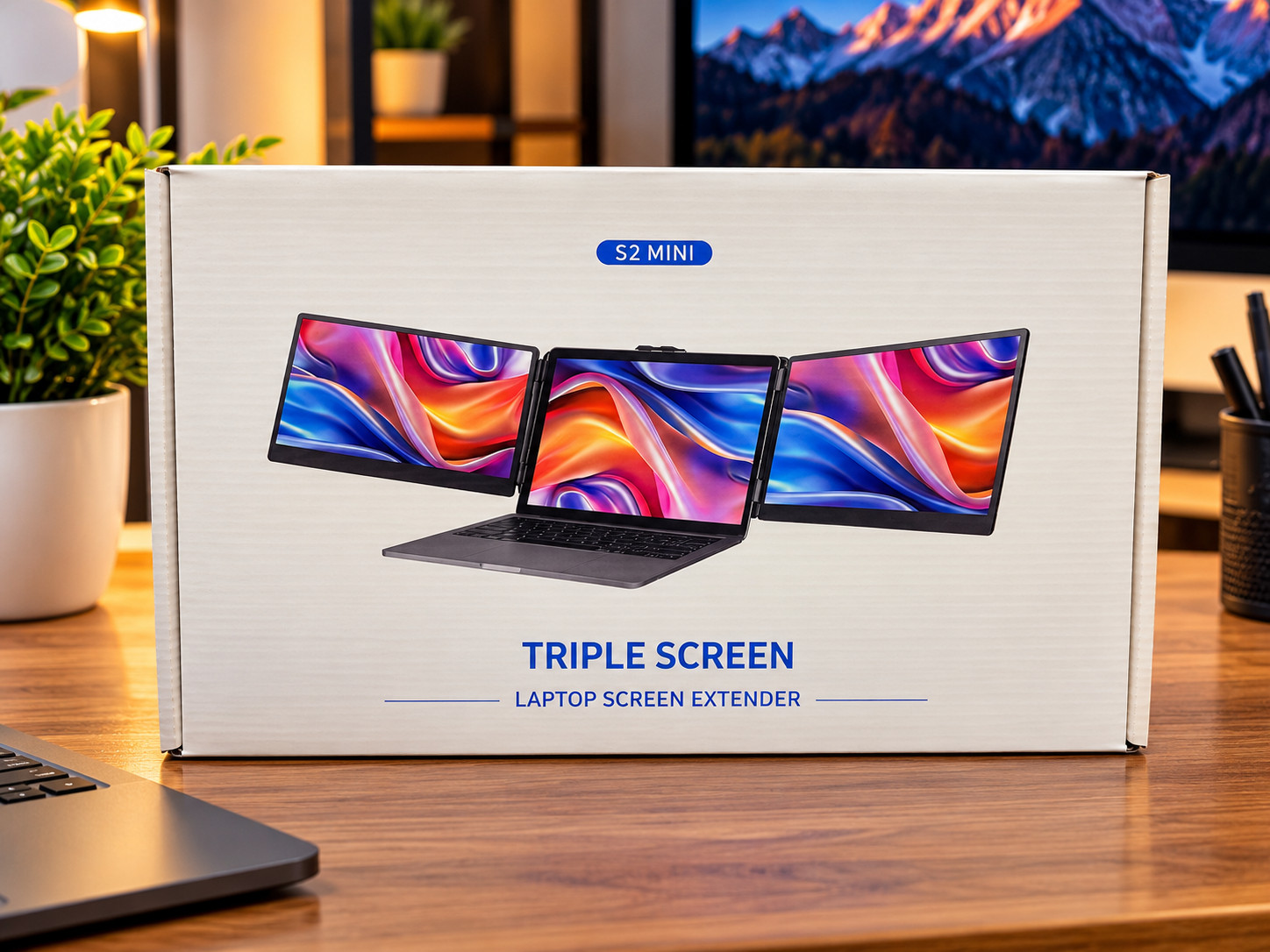 S2 Mini 12" Triple Screen Laptop Monitor Extender Dual FHD 1080P IPS New