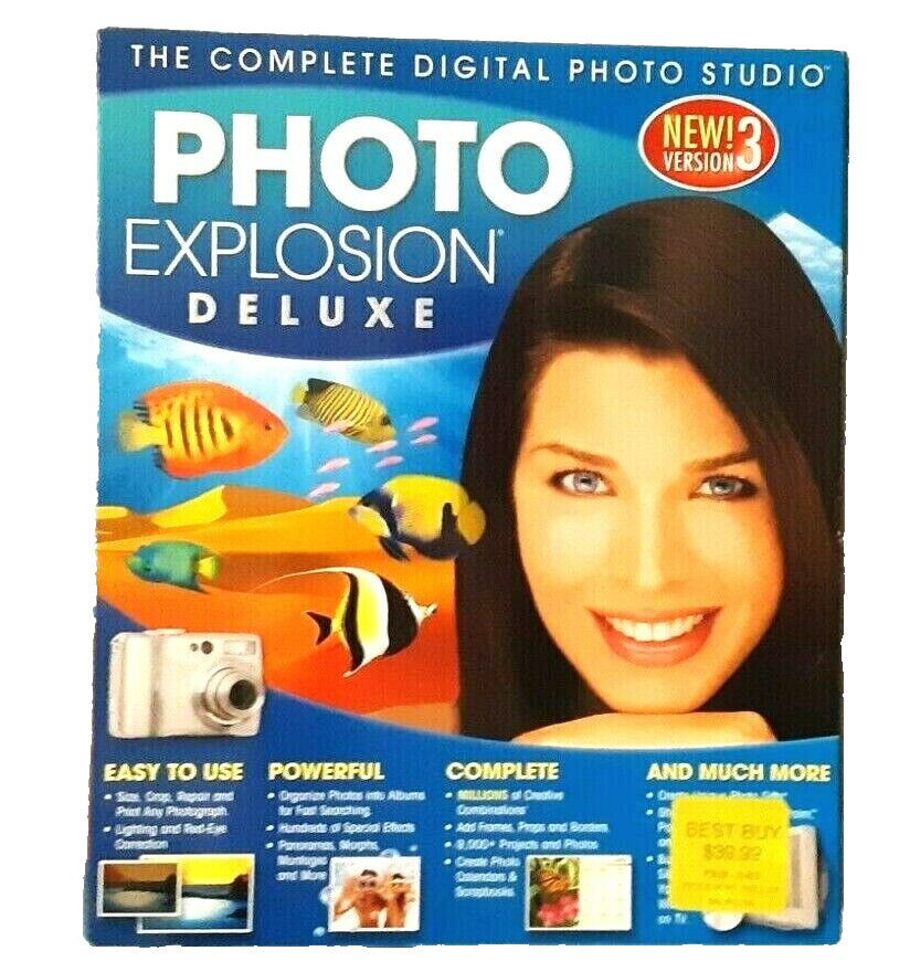 Nova Photo Explosion Deluxe Vers 3 Complete Digital Photo Studio 4 Disk & Manual