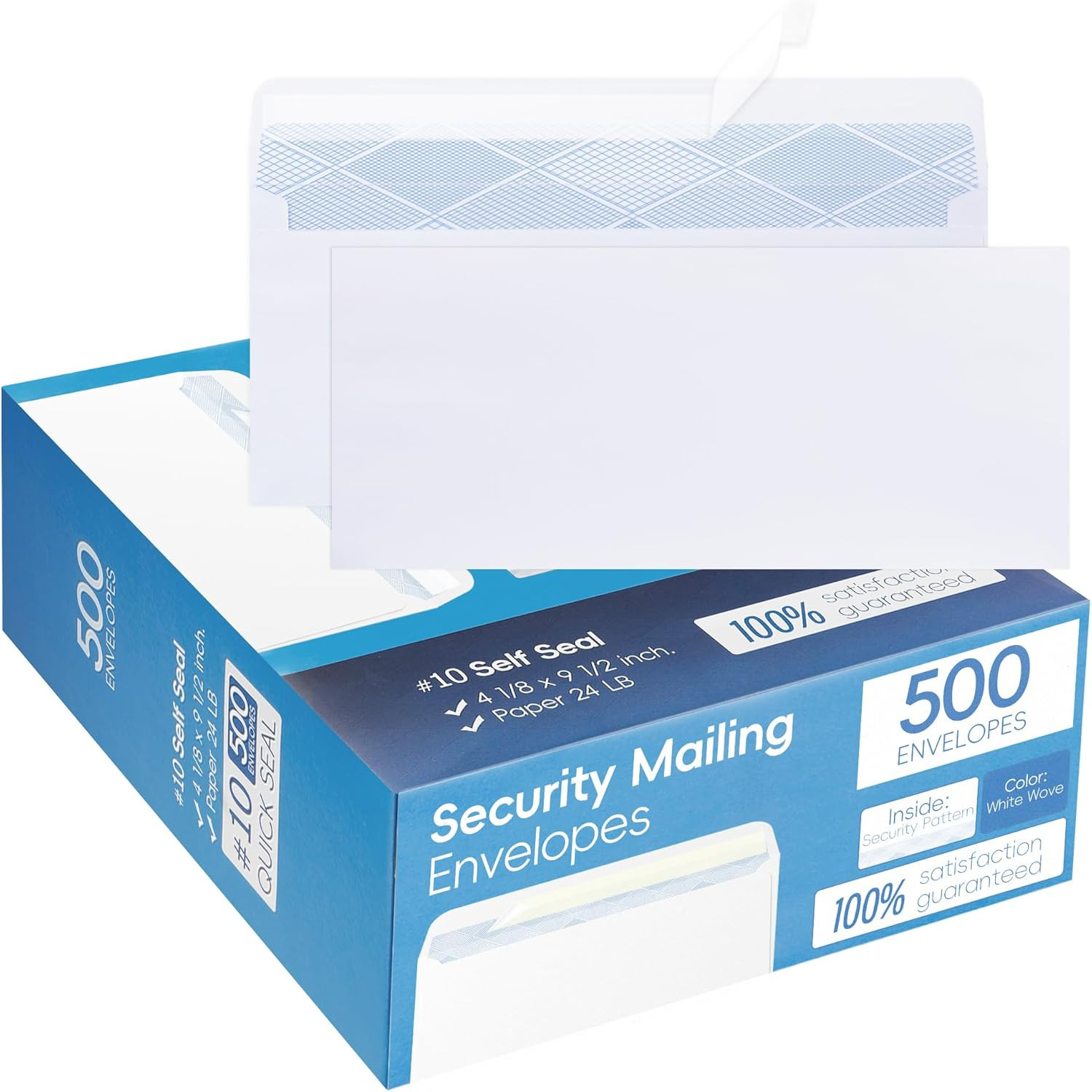 500PCS #10 Envelopes Letter Size Self Seal Business Envelopes No Window Security