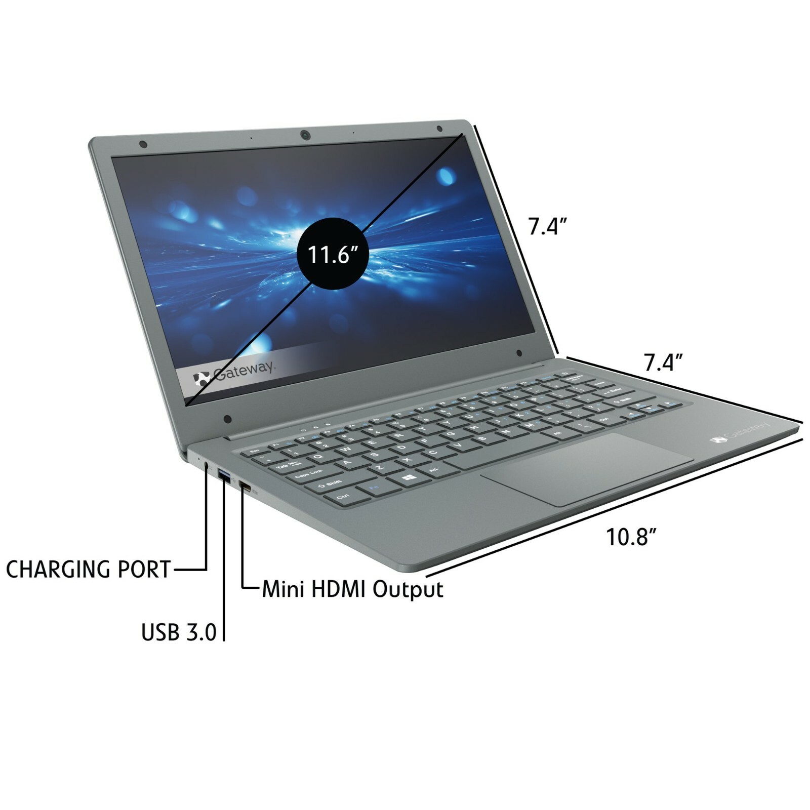 Gateway 11.6" Ultra Slim Notebook HD Intel Dual Core 64GB eMMC 4GB RAM Micro 365
