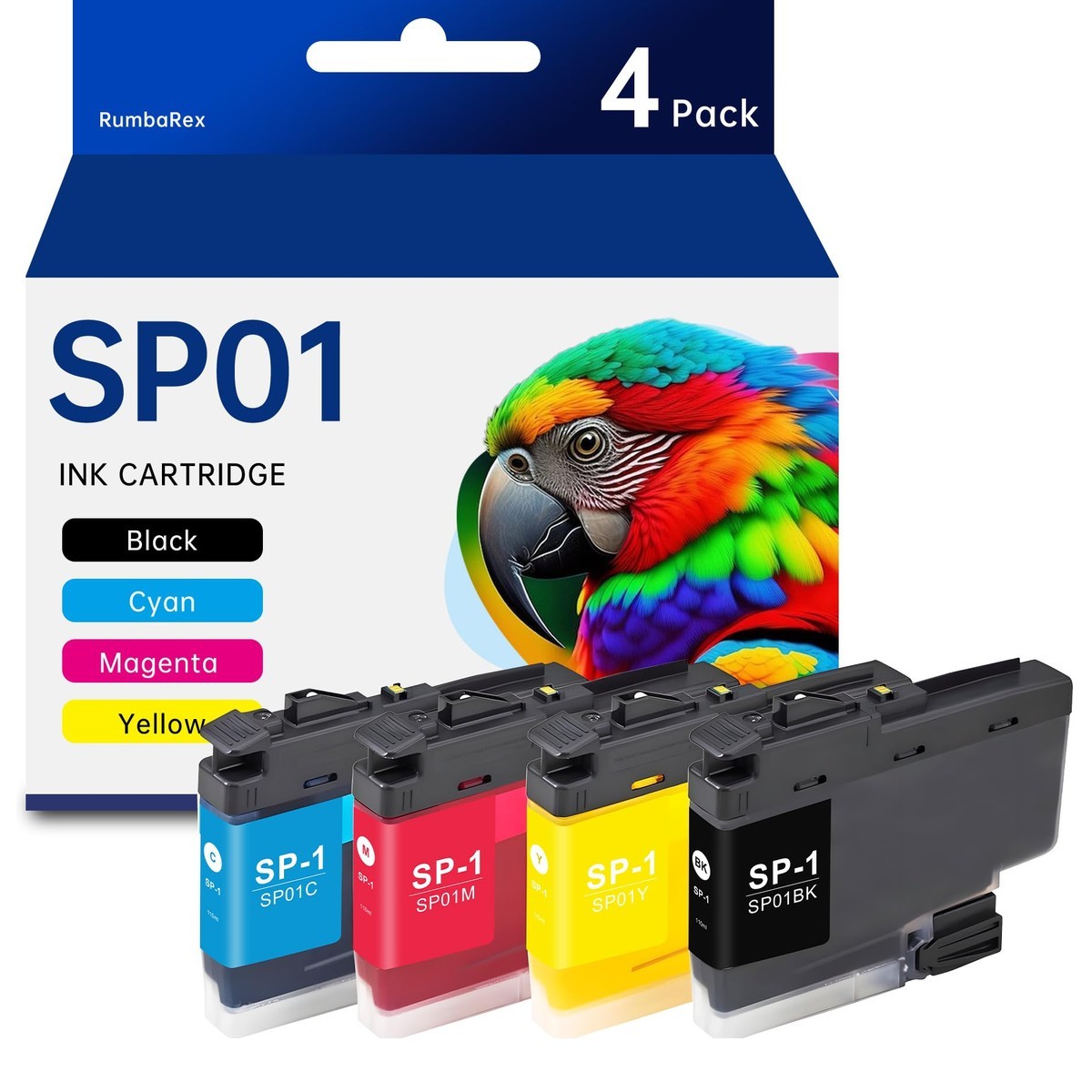 SP01 SP1 Sublimation Ink Cartridge 4-Pack (Black Cyan Magenta Yellow)