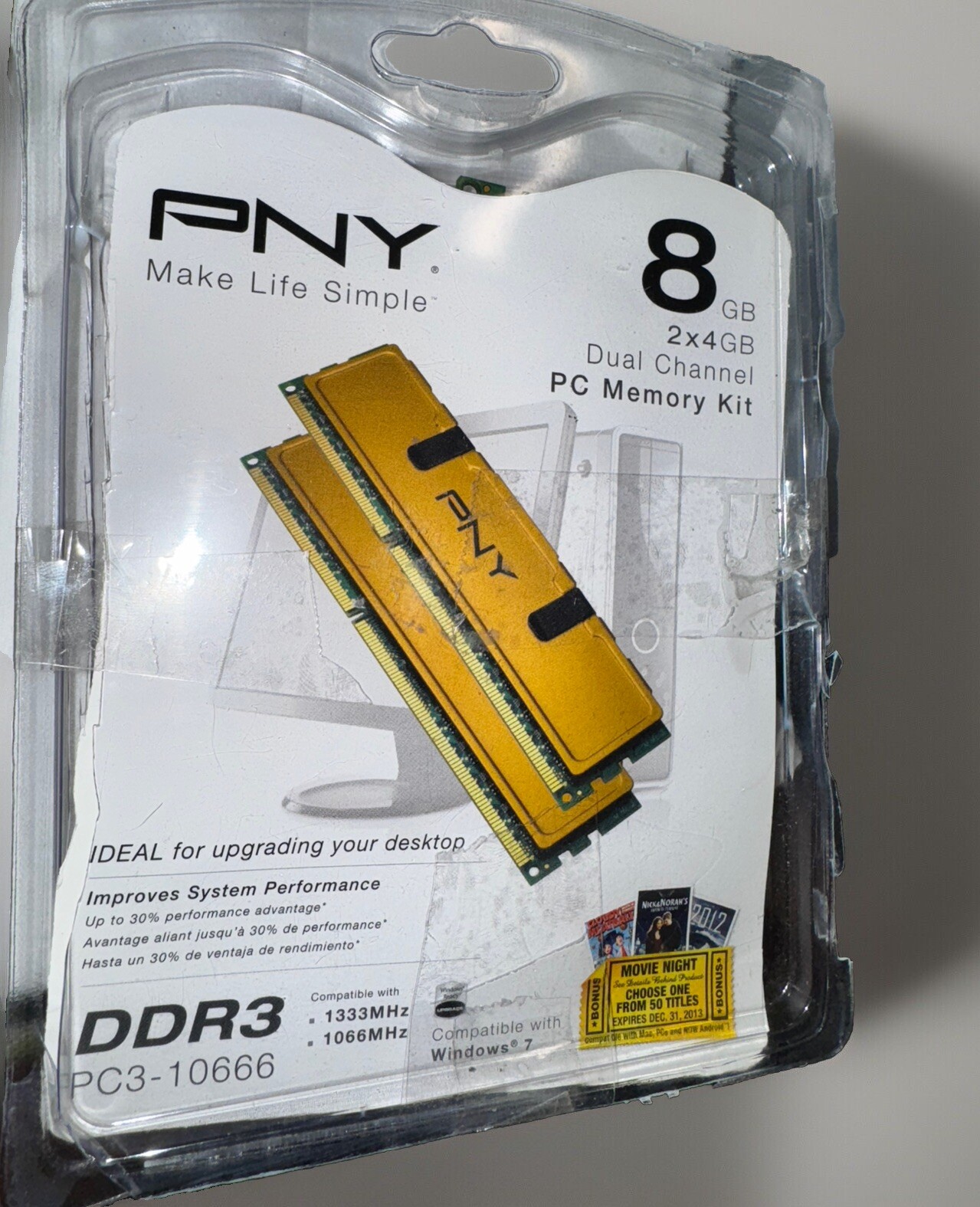PNY 8GB 2x4GB Dual Channel PC Memory Kit DDR3 PC3-10666