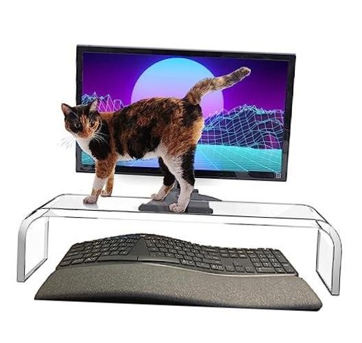 Acrylic Monitor Stand Riser Crystal Clear Monitor Riser, 21 inch large Anti