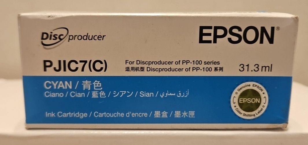 Epson DiscProducer PJIC7 (C) Cyan Ink Cartridge (2027) New W