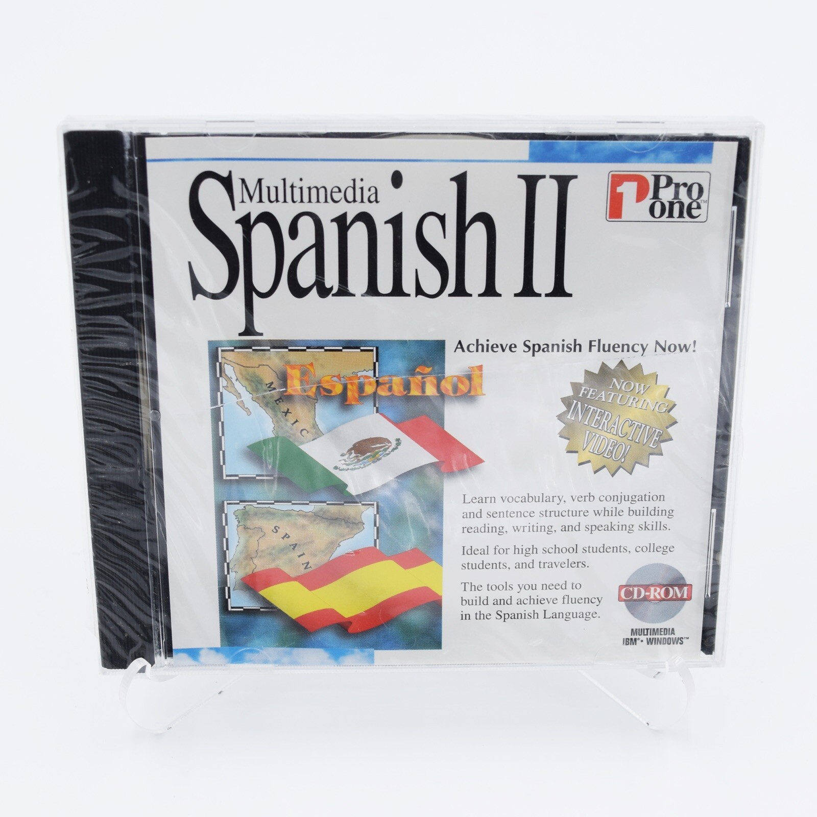 Multimedia Spanish II 2 Achieve Spanish Fluency Now Pro One (PC CD Rom, 1996)