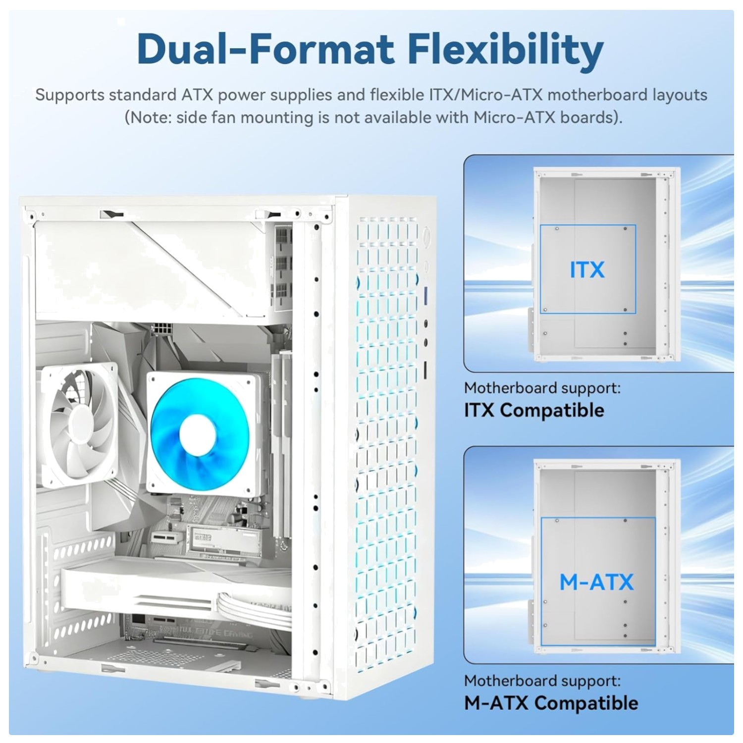 Airflow Micro ATX PC Case - White Slim Design//