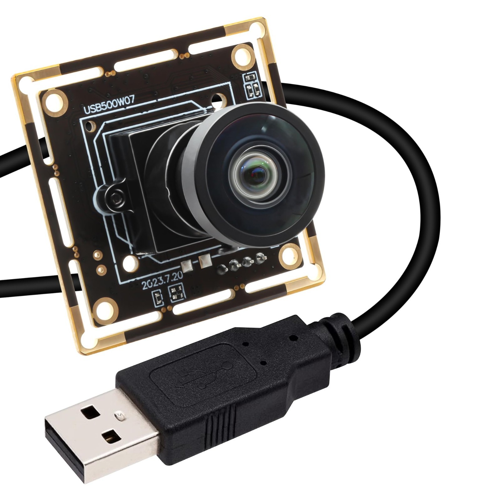 5MP USB Camera Module 30FPS, M12 Lens, 120° Wide Angle, Low Light, PC/Raspberry