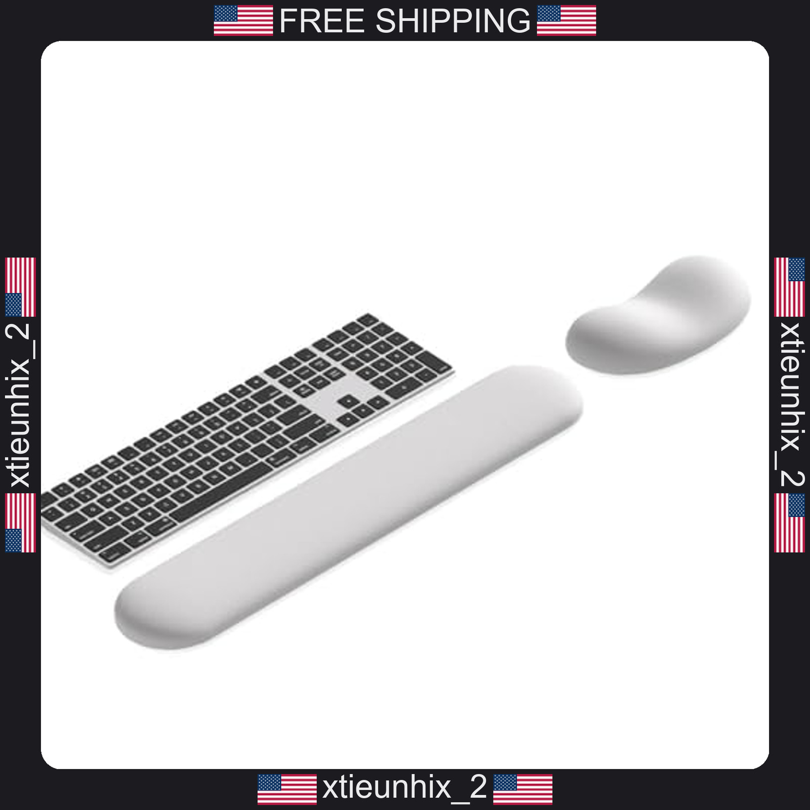 Ergonomic Wrist Rest Set for Keyboard and Mouse with Memory Foam and Gel Support