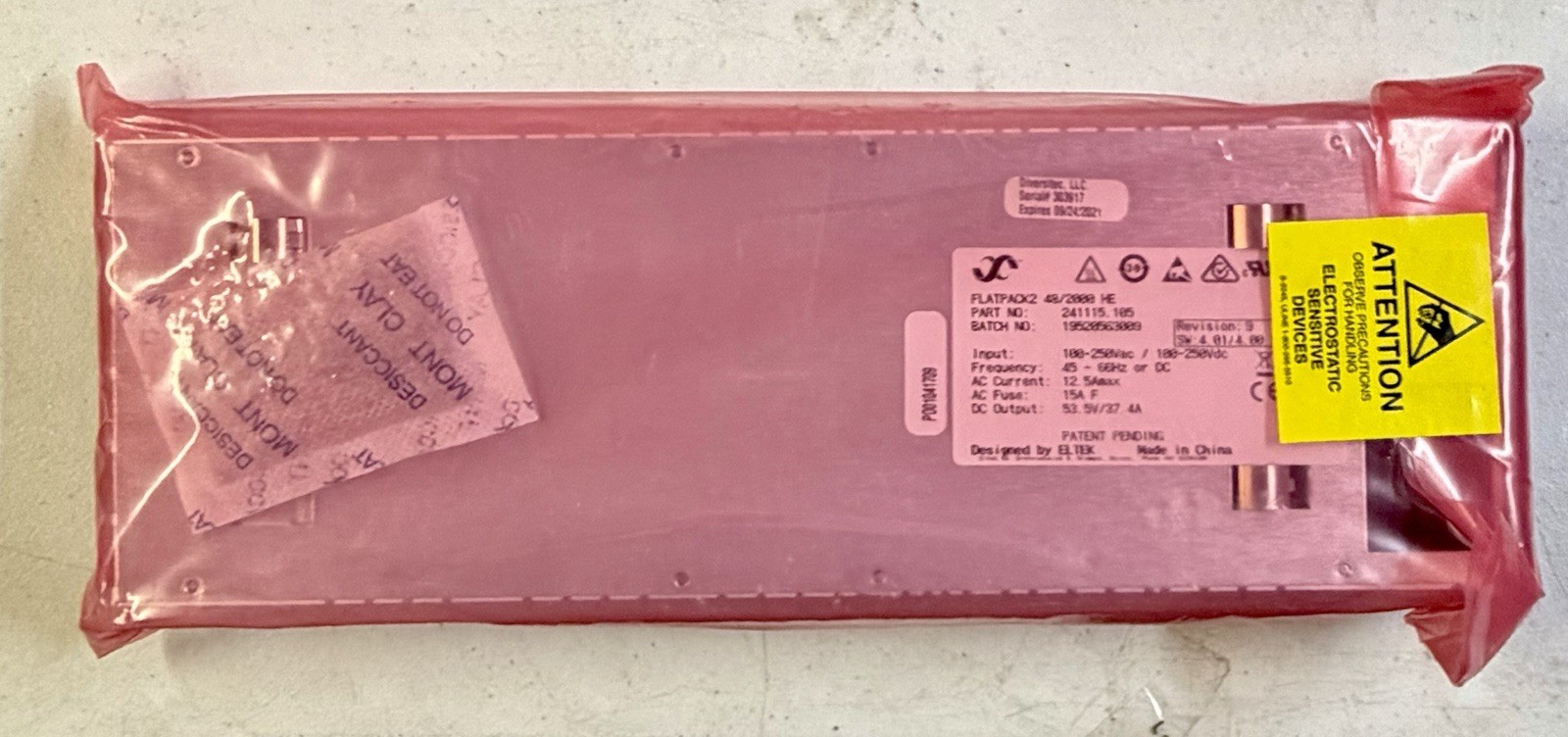 Eltek Flatpack2 48/2000 HE Rectifier Module 241115.105 - Factory Sealed NOS