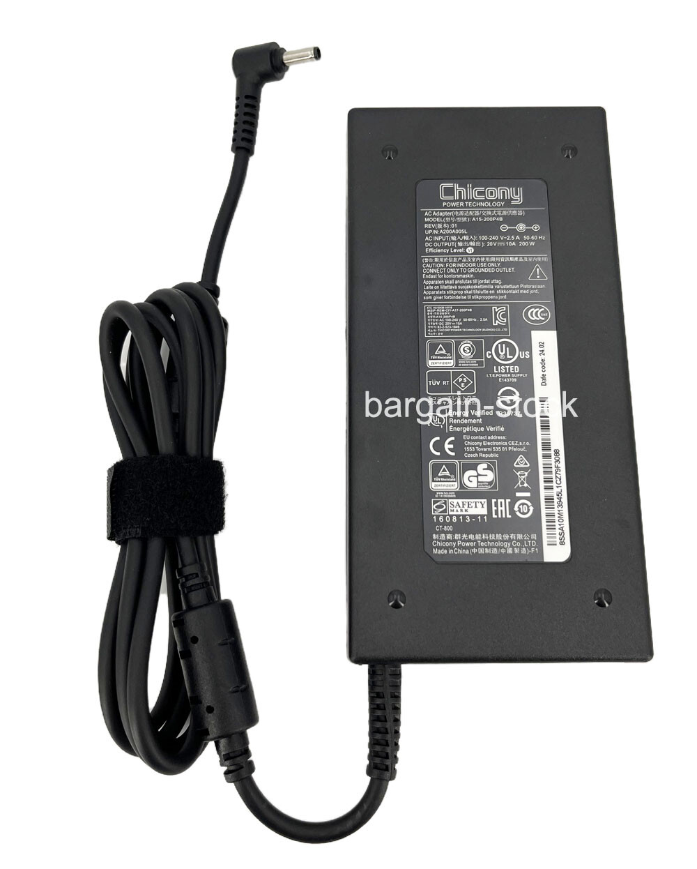 Chicony 20V 10A 200W AC Adapter Charger For MSI Sword 16 HX B14VFKG-214ES 4.5MM