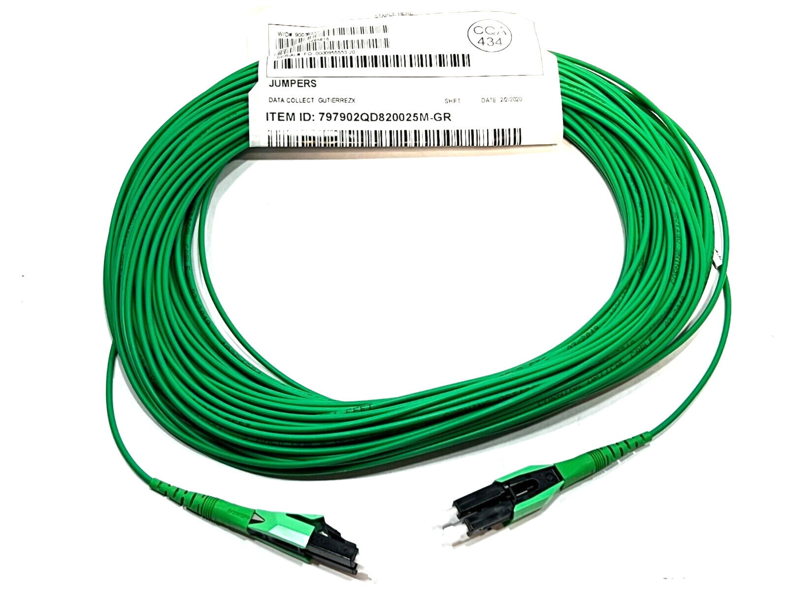 CORNING 25M 82' 2F DFX250 OM4 Fiber Optic Cable Plenum LC/LC Duplex LCUDUPPC
