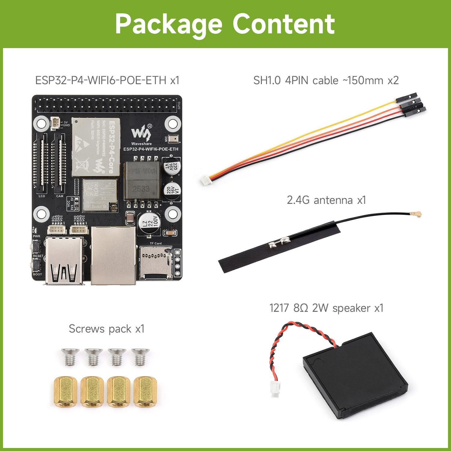 Waveshare ESP32-P4-WIFI6-POE-ETH High-Performance Development Board Wi-Fi 6/BT5