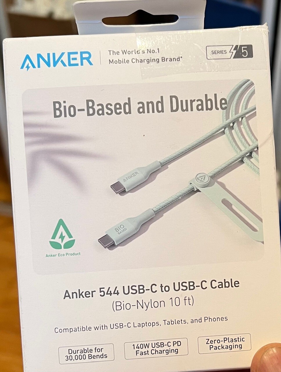 2-PACK - Anker 544 Usb-C To Usb-C Bio-Nylon Green 10Ft Cable - NEW
