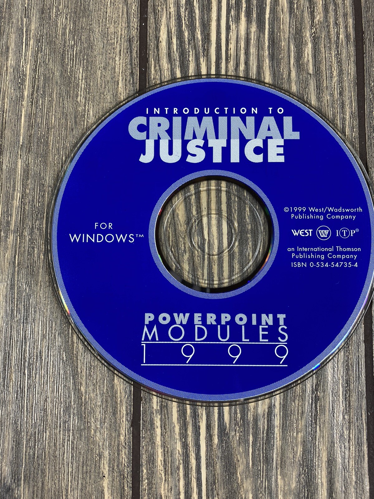 Vintage 1999 Introduction to Criminal Justice Powepoint Modules PC Computer Disc