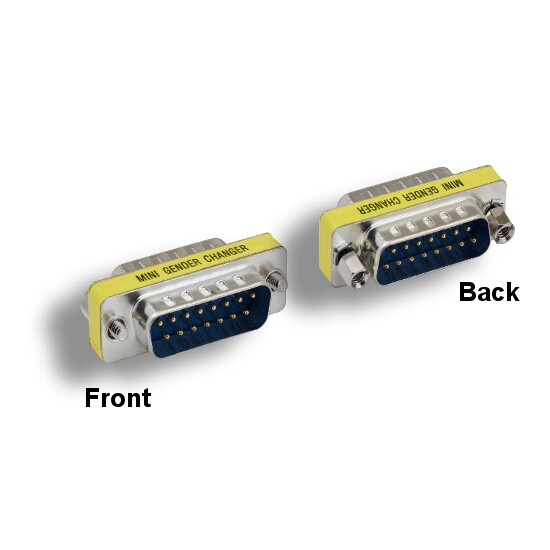DB15 Male to DB15 Male Mini Adapter 15 Pin Connector Changer PC Video JoyStick