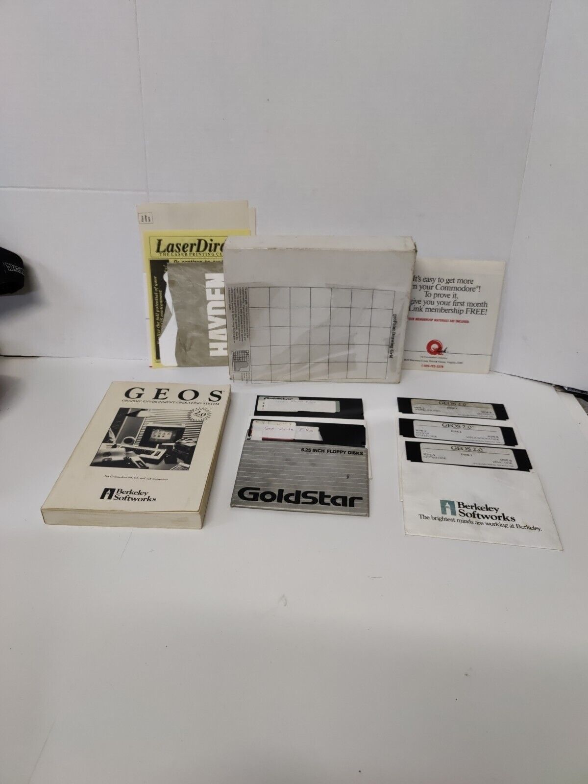 Vintage GEOS 2.0 Software Package For Commodore 64/128 Berkley Softworks W/ Grid