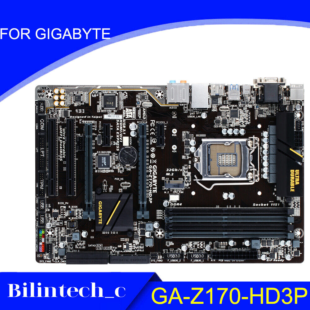 FOR GIGABYTE GA-Z170-HD3P Z170 64GB LGA1151 DDR4 Motherbroad Test ok