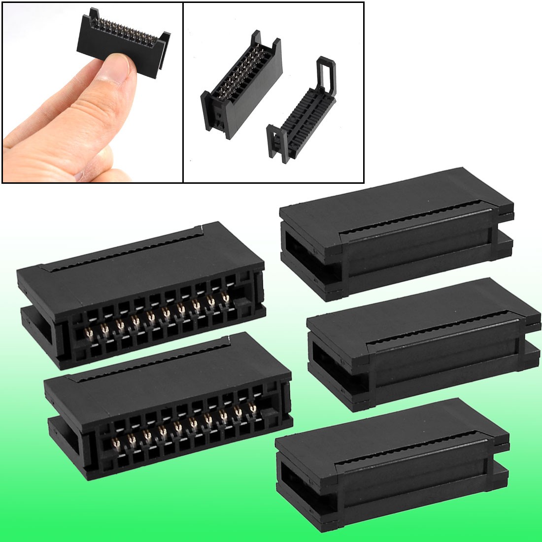 5Pcs Dual Row 20 Pins Ribbon Cable Female IDC Card Edge Connector 2.54mm