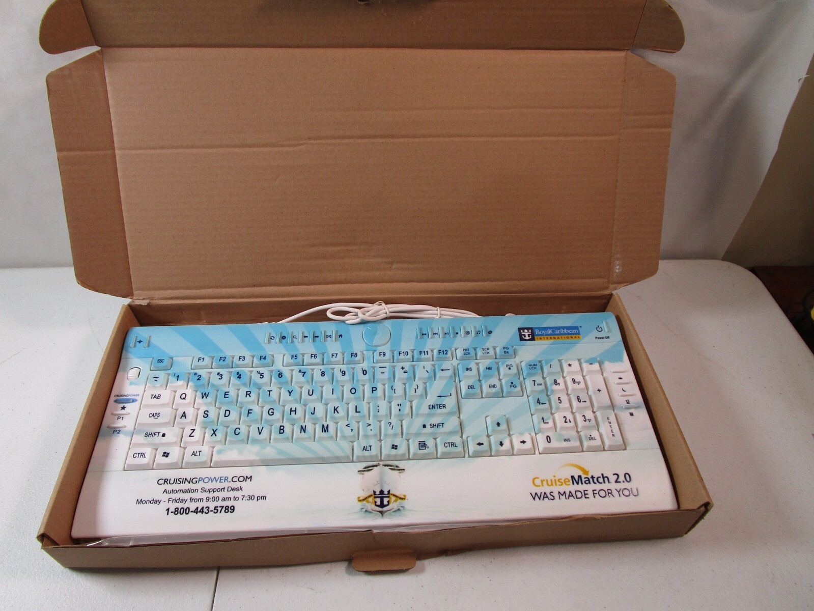 RARE NOS Aqua  (Royal Caribbean International) Keyboard USB Computer PC 2000s