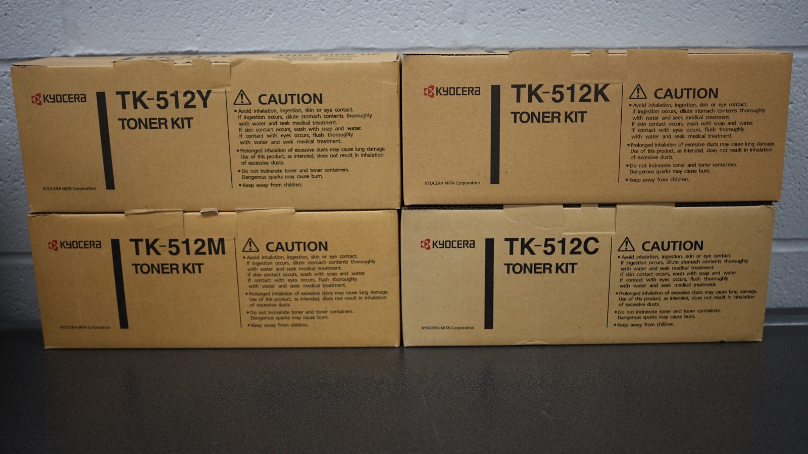 New Kyocera TK-512 Set (K C M Y) OEM Toner Cartridge Lot FS-C5100DN TK512 Sealed