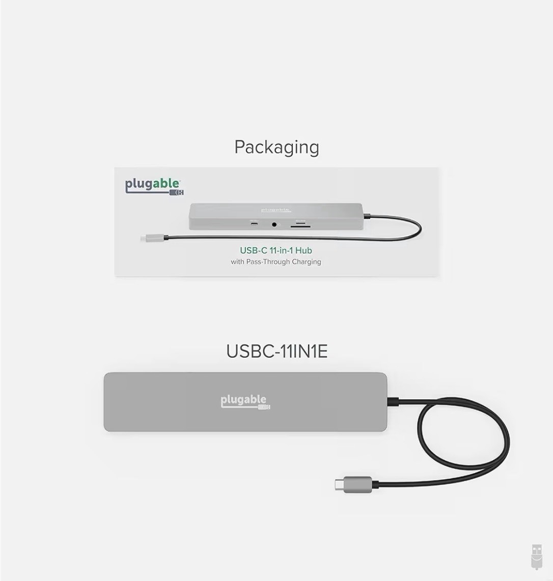 Plugable USB-C 11-in-1 with Pass-Through Charging