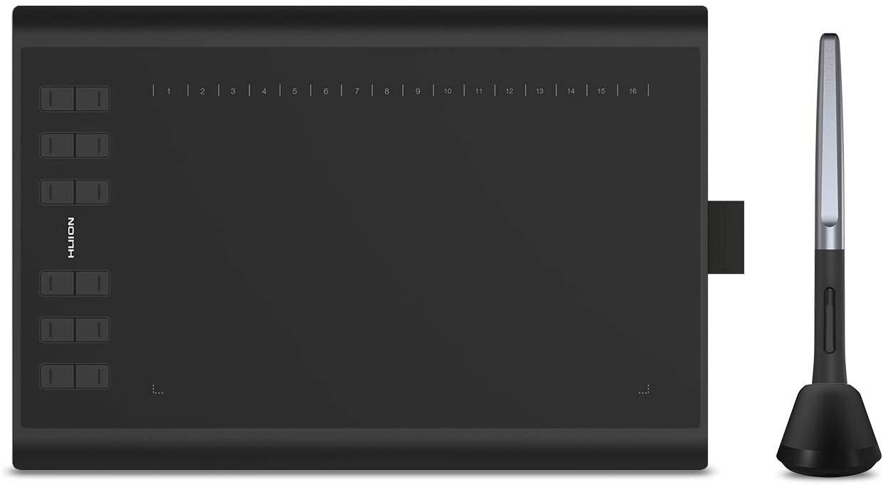 Huion H1060P Graphic Drawing Tablet Tilt Support 8192 Battery-free Stylus Pen
