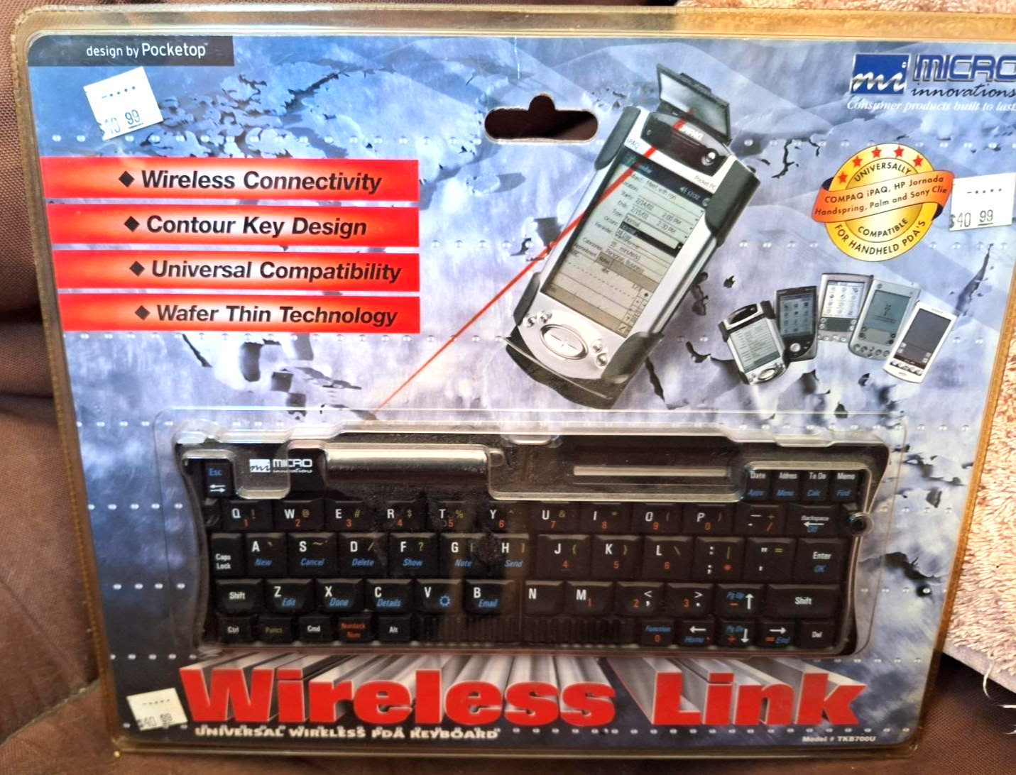 SEALED Micro Innovations Universal Wireless PDA Keyboard Contour