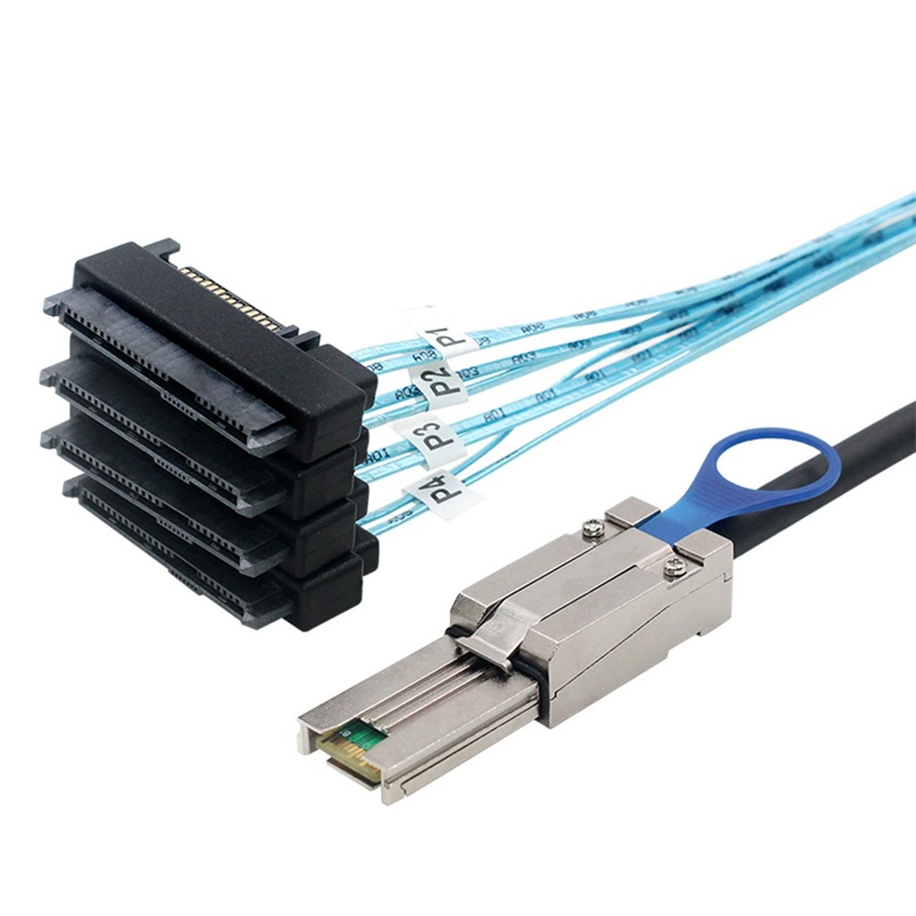 Mini SAS HD SFF-8088 to 4-Port SAS 8482 2-in-1 Server Cable, 50/100cm