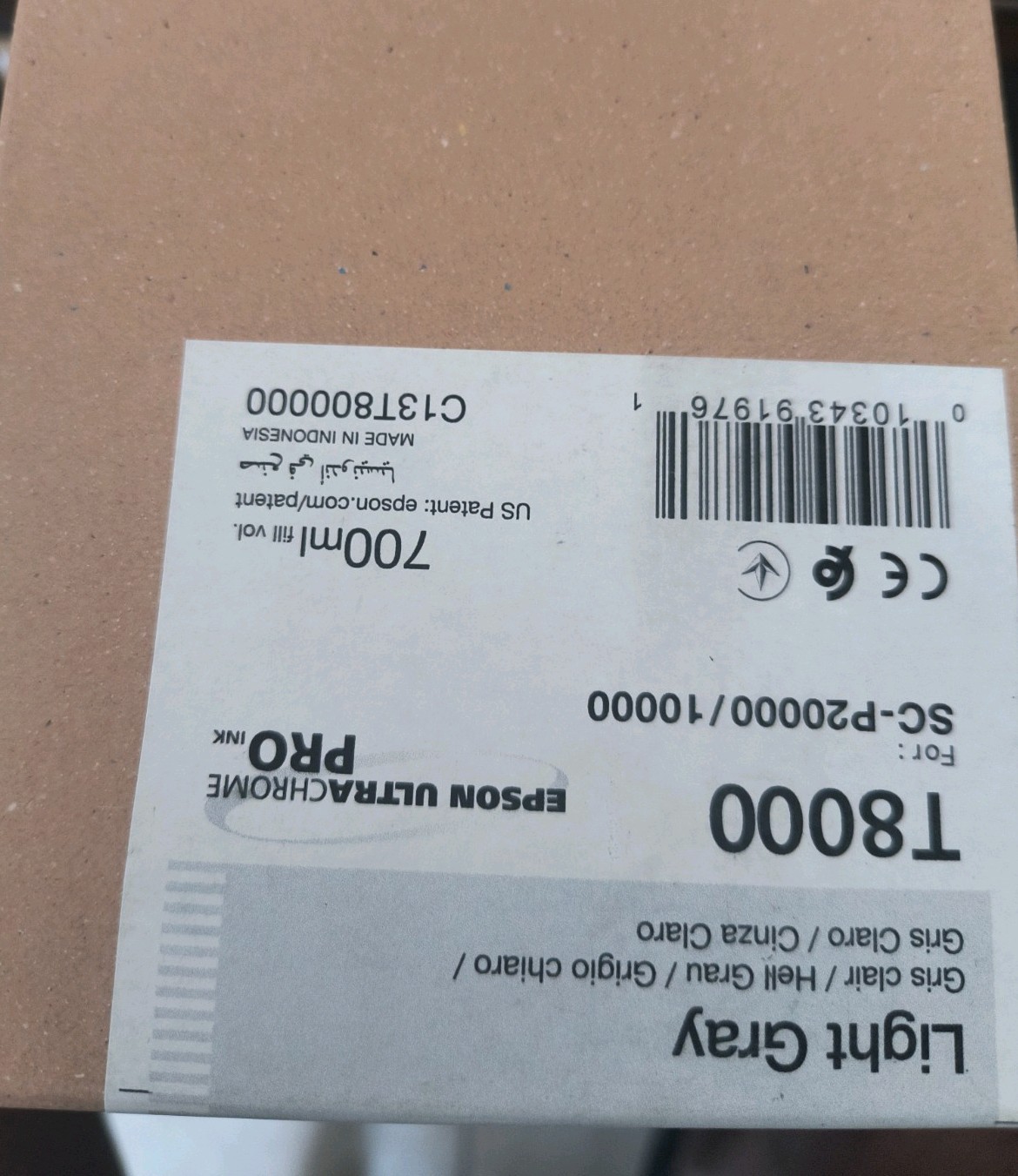 GENUINE Epson UltraChrome PRO Light Gray Ink 700ml For P10000/20000 (T8000)