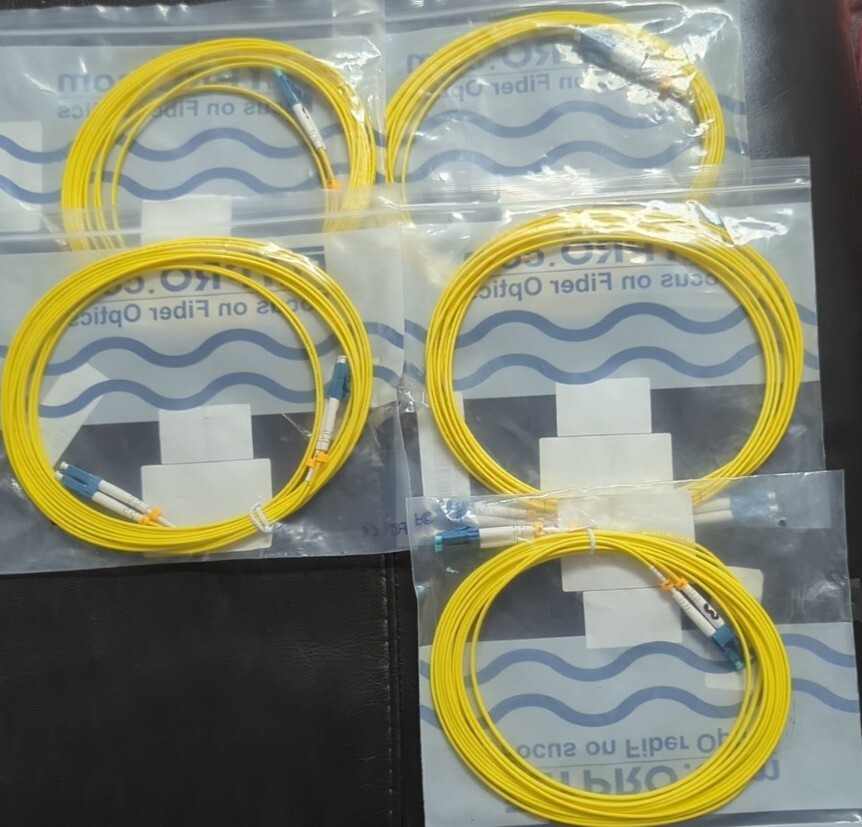 5m LC UPC to LC UPC Duplex Single Mode 9/125 Fiber OpticPatch Cable. Pack Of 5