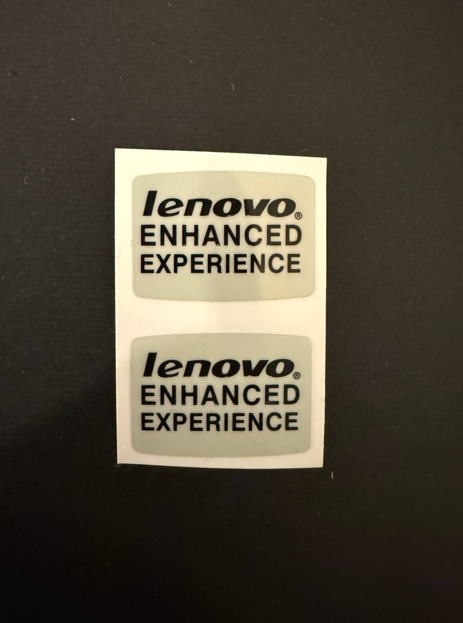 2 Pcs Lenovo Enhanced Experience Sticker Label Decal 19mm x 13mm