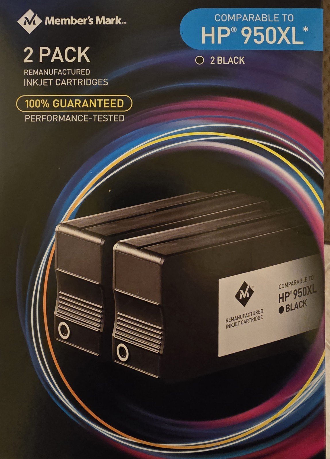 HP 950XL Members Mark Inkjet Cartridges 2 pack Black 950XL NIB