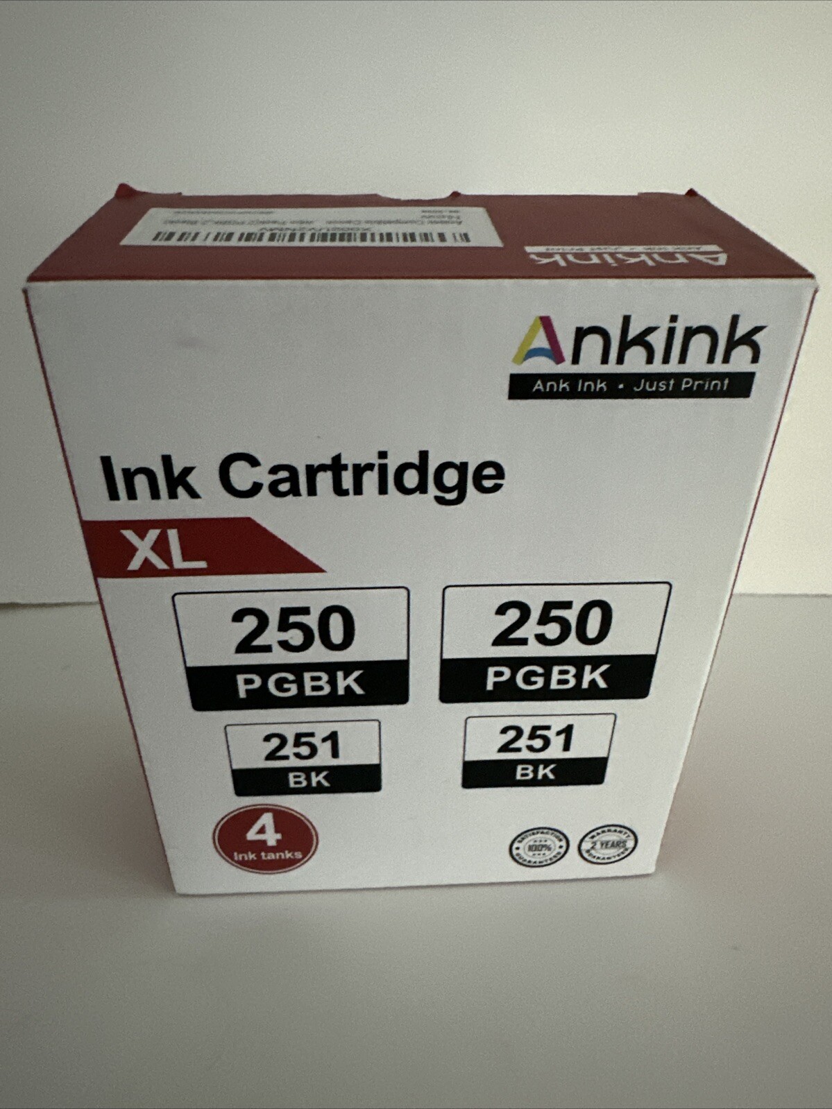 Ankink Ink Cartridge XL 4 Ink Tanks C-PGI 250XL / C-CLI 250XL New In Box