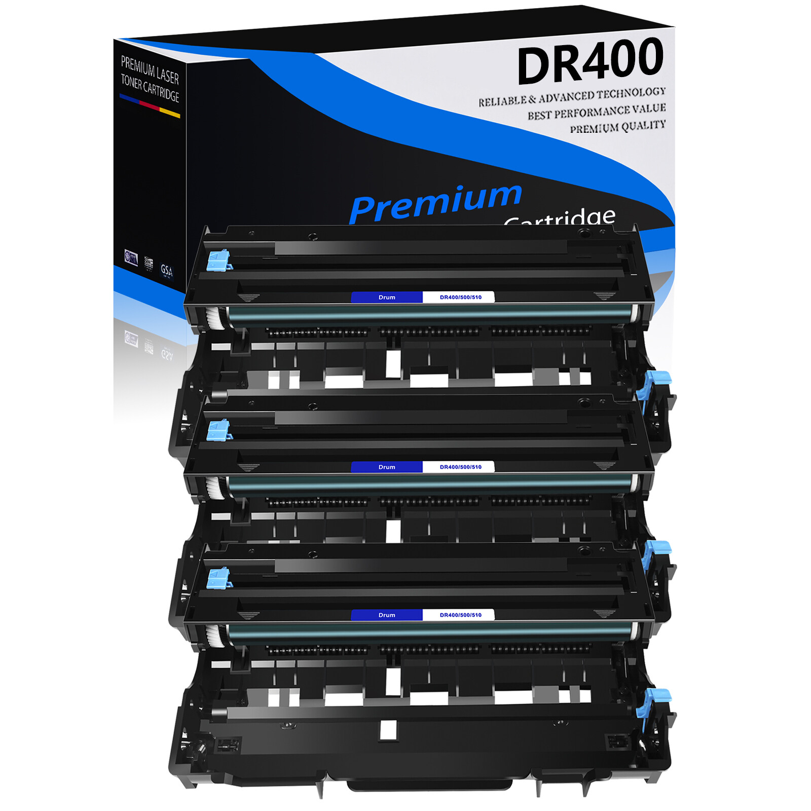 3PK Black DR400 DR-400 Drum Unit For BrotherMFC-9800 MFC-9850 MFC-9870 MFC-P2500