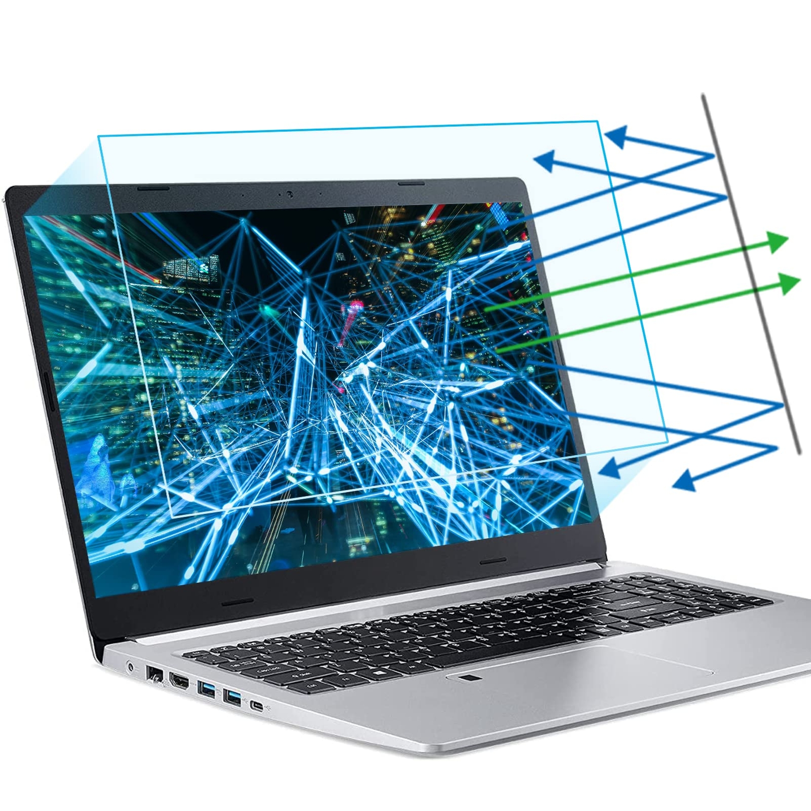 2-Pack 15.6 Inch Anti Blue Light Laptop Screen Protector, Eye Protection Anti